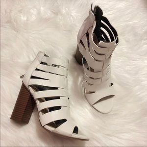 Sam Edelman White Ankle Block High Heels